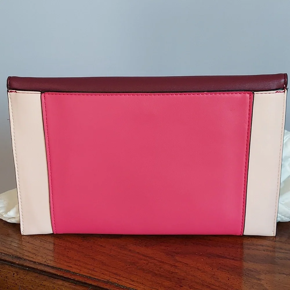 A New Day Soft Beautiful Colorblock Clutch Purse, Multiple Pockets, Like New